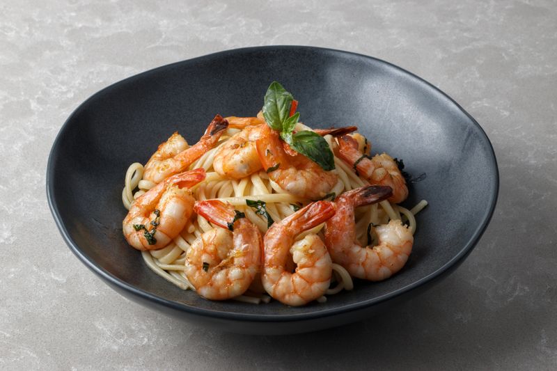 Shrimp Scampi pasta at Pizza luce